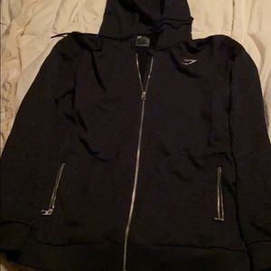 Black/Navy Gymshark ZIP-Up Hoodie Mens